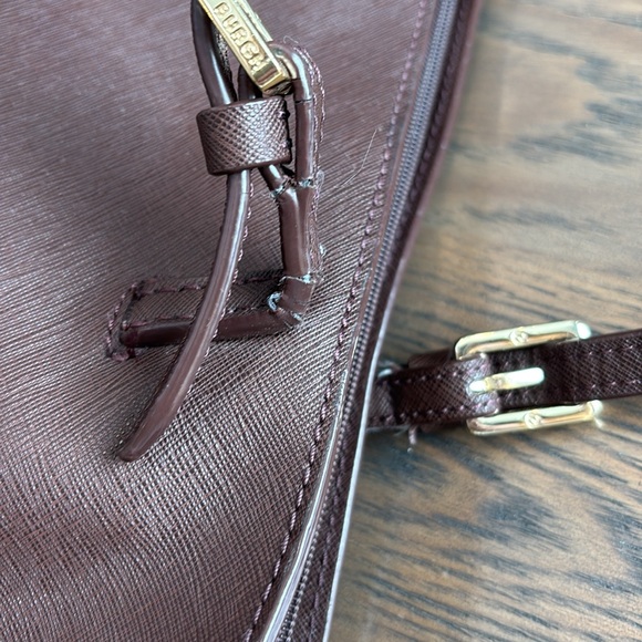 🍂🤎👜Tory Burch Brown Saffiano Large leather tote - Picture 9 of 15